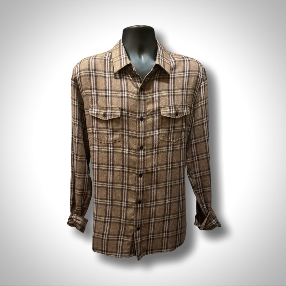 PAIGE Men's Brushed Everett LS - Medium - Brown